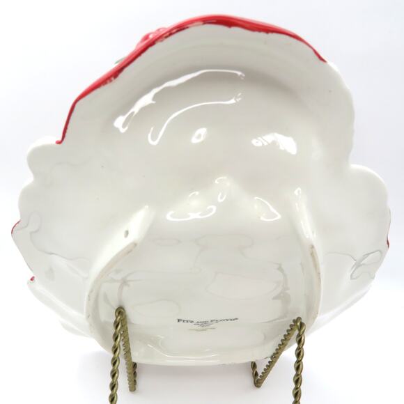 Fitz & Floyd Classics Santa Platter with Cat Ceramic Christmas Cookie Plate Tray - Picture 5 of 10